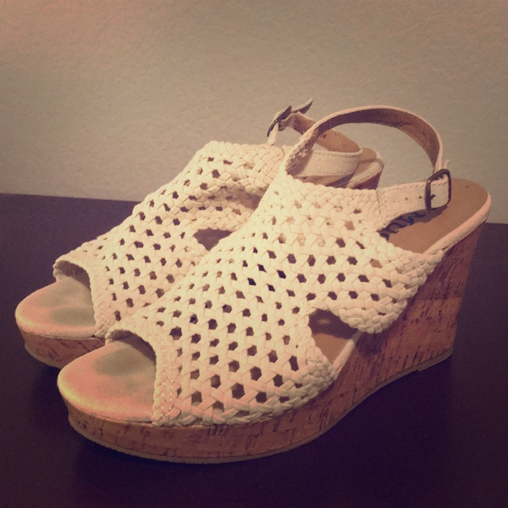 Beige Wedge Sandals
